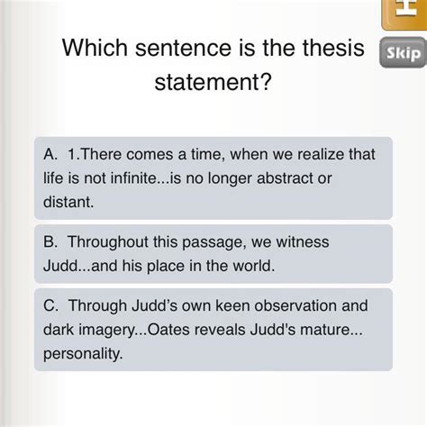 What is a thesis statement brainly. The statement that should not appear in a thesis statement for a problem and solution essay is B: Specific research and facts from sources. Facts from sources should appear in the body of the research paper.Hence, Option B is correct. What exactly does a thesis statement mean? The thesis statement summarises the main idea of a … 
