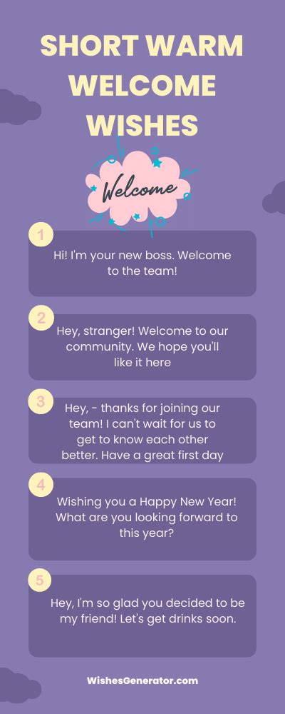 What is a warm welcome message