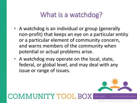 Watchdog definition: A watchdog is a person or committee whose job is to make sure that companies do not act... | Meaning, pronunciation, translations and examples. 