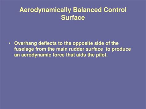 What is an aerodynamically balanced control surface