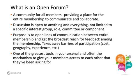 What is an open forum. Define forum. forum synonyms, forum pronunciation, forum translation, English dictionary definition of forum. ... A medium for open discussion or voicing of ideas ... 