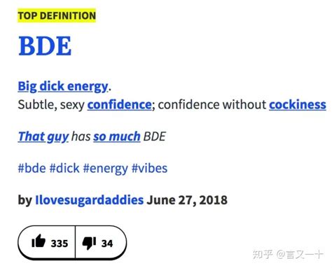 BDE Meaning What Does BDE Mean? This acronym is most commonly used on the internet and in all other forms of electronic messaging to represent the slang phrase "big d*** energy."This is the term used to describe someone who has and exudes an incredible amount of confidence without being cocky.. 