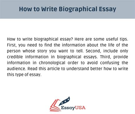 What is biographical essay