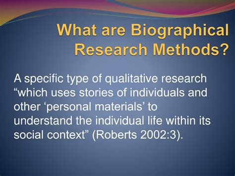 What is biographical research