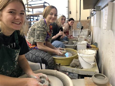 What is ceramics class. Oct 18, 2023 · Get rid of any air bubbles in the clay. Wake the clay. Align the clay particles. If you fire pottery that has air bubbles in it, it can crack or explode in the kiln . This is because as the kiln heats up, moisture in the clay turns to steam at 212F. As it turns to steam it expands into air pockets in the clay. 