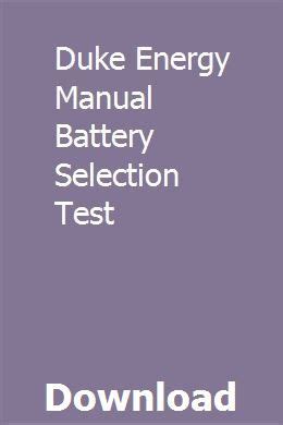 What is duke energy manual battery test. - Ford fiesta 2006 6000cd radio manual.