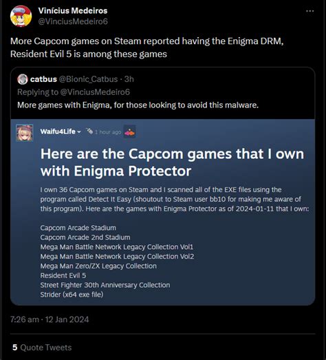 What is enigma drm. Foamed1. •• Edited. Modding still works for the most part, and it might be possible to find other ways to circumvent the DRM down the road: MonsterHunterRise got a patch. Denuvo removed and replaced with Enigma. File mods work. Messing with memory still works. At least some debuggers still work. 