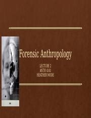 What is forensic anthropology.  This field This fictional narrative explores...