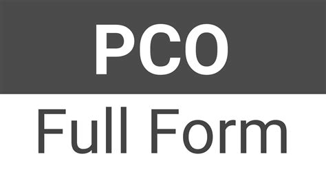 What is full form of PCO.Should I change DP to this Brainly.in