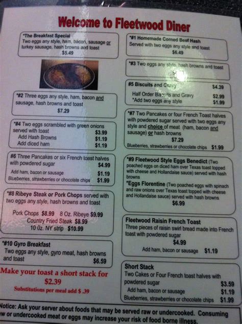What is menu driven program.  Restaurant menu, map for Fleetwood Diner located in 48...