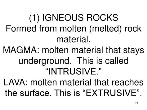 What is molten rock that remains underground called? - Brainly