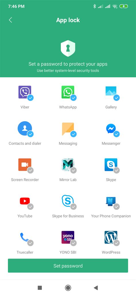 What is my app lock password
