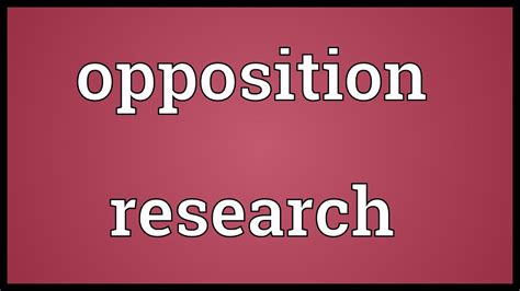 What is opposition research. Things To Know About What is opposition research. 