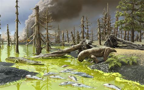 Permian Extinction. The largest extinction ever in the history of Earth is the Permian extinction, an event that occurred roughly 252 million years ago. Scientists estimate that 90 percent of marine species disappeared over the course of about 60,000 years. The extinction was a response to dramatic changes in the Earth's atmosphere.. 