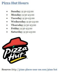 What is pizza hut's hours. Things To Know About What is pizza hut's hours. 