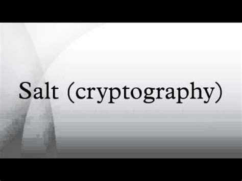 What is salting in cryptography? - YouTube