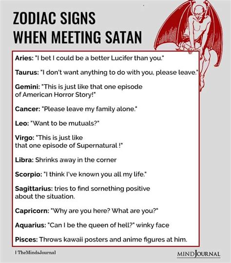 Satan – The Negative Traits in Each Zodiac Sign. Every opposite is known to co-exist, the sweetness of sugar and spice of paprika, the calmness of the sea and the disturbance of tsunamis. Human nature is no way different from these where the best and worst traits of a person exist in the same mind. These negativities do not come into the .... 