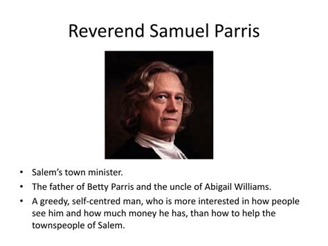 What is some evidence that connects Reverend Parris to the