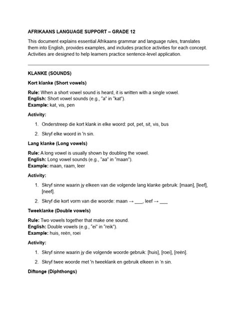 What is support in afrikaans