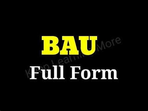 What is the BAU full form Full Form Short Form