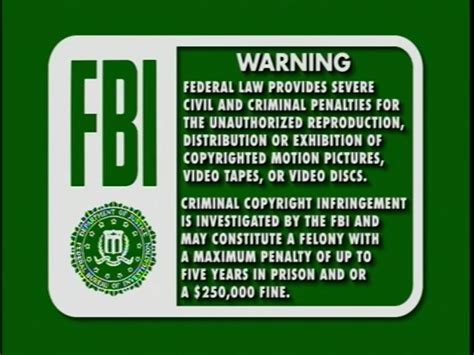 What is the FBI warning on video games?