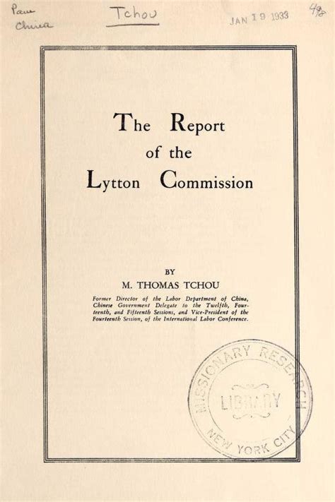 What is the Lytton Commission? - Quora