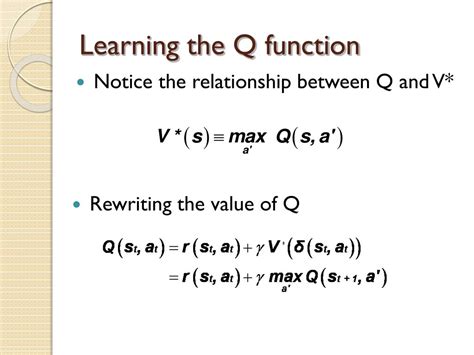 What is the Q function and what is the V function in reinforcement