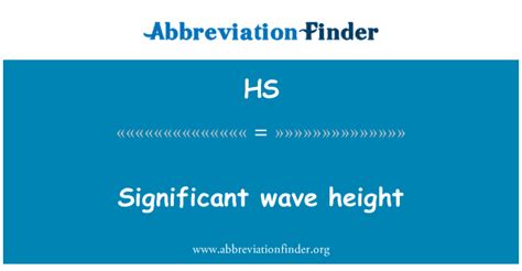 What is the abbreviation for significant wave height?