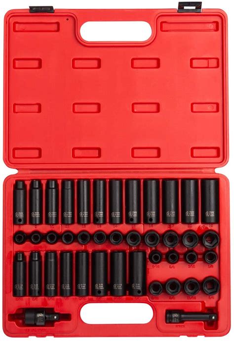 The 1/2 in. Drive Deep Metric Impact Socket Set includes 11 deep 6-point impact grade sockets with a socket rail for easy storage. Husky 1/2 in. drive deep impact sockets are forged from chrome molybdenum alloy steel (Cr-Mo) and designed to withstand rigors of heavy-duty auto and industrial use.. 