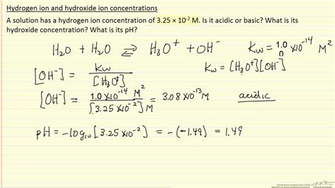 What is the concentration of OH - at pH = 12 aqueous solution?