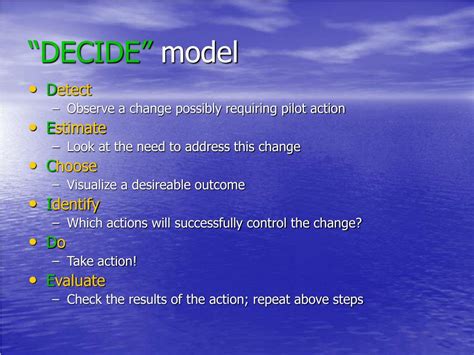 What is the decide method in aviation
