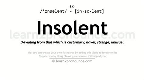 What is the definition of Insolent? - Answers