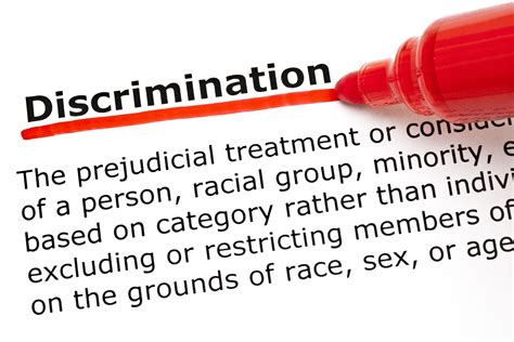 Discrimination Law and Legal Definition. Discrimination refers to the treatment or consideration of, or making a distinction in favor of or against, a person or thing based on the group, class, or category to which that person or thing belongs rather than on individual merit. Discrimination can be the effect of some law or established practice .... 