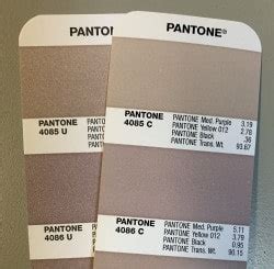 What is the difference between Pantone C and U?