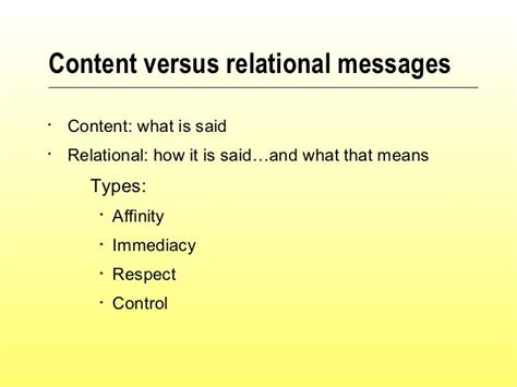 What is the difference between content and relational messages ...