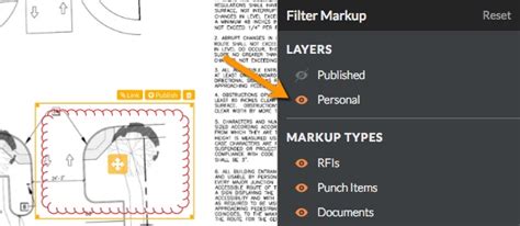 What is the difference between personal and published drawing markups