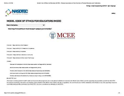 What is the model code of ethics for educators.  NASDTEC also provides b...