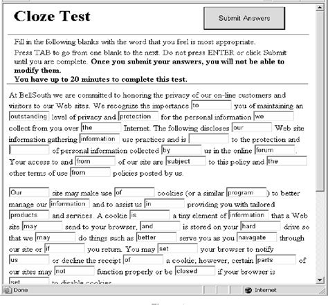 What is the modified Cloze procedure?