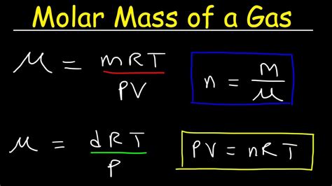 What is the molar mass of a gas that has a density of