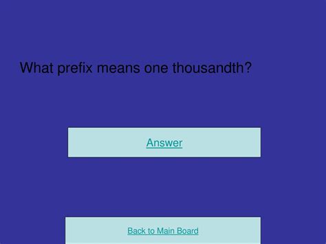 What is the prefix of one thousandth? - Answers