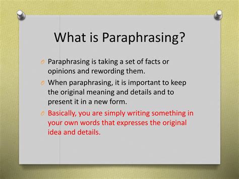 What is the purpose of paraphrasing. Things To Know About What is the purpose of paraphrasing. 