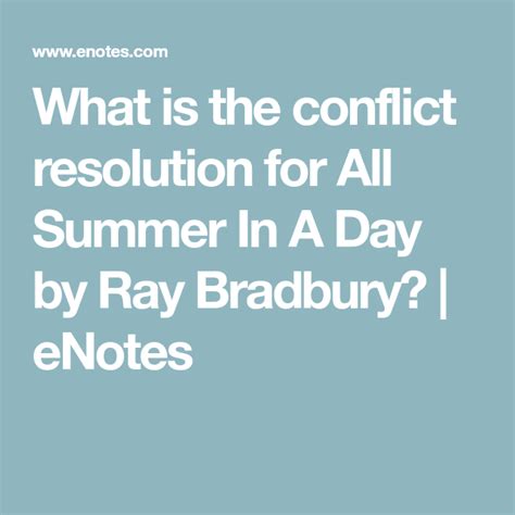 What is the setting of "All Summer in a Day"? - eNotes.com