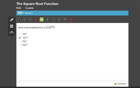 What is the simplified form of StartRoot 144 x Superscript 36 Baseline