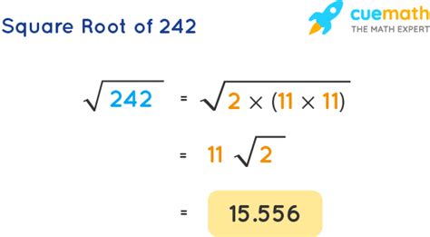 What is the square root of 242 Math Problems