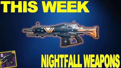 Nightfall weapon for November 8 to 15. You will be paired with a small fireteam of three Guardians, meaning you will need to work with them to ensure you can complete the challenge in a suitable .... 