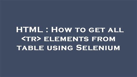 What is tr in html.  Elements/tr < Elements navigation search List of Ele...