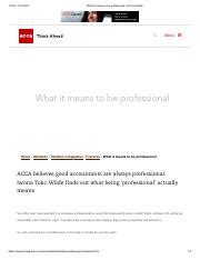 What it means to be professional ACCA Global