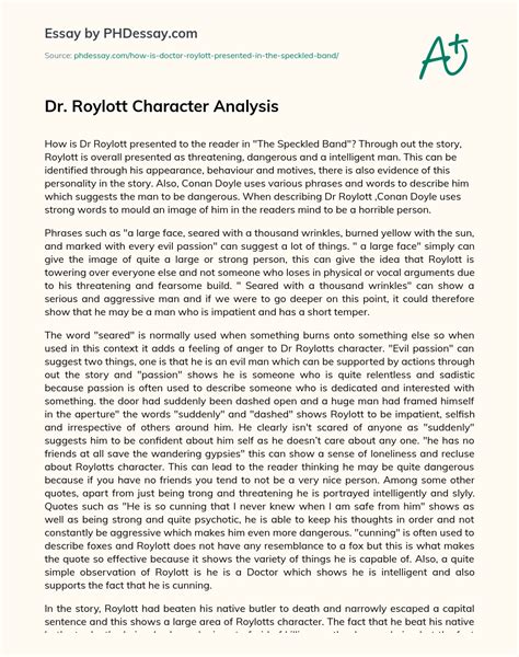 What kind of man was Dr Roylott? – Sage-Answers