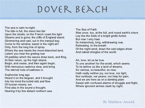 What kind of poem is Dover Beach? - I