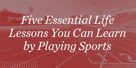 What life lessons do sports teach you. Things To Know About What life lessons do sports teach you. 